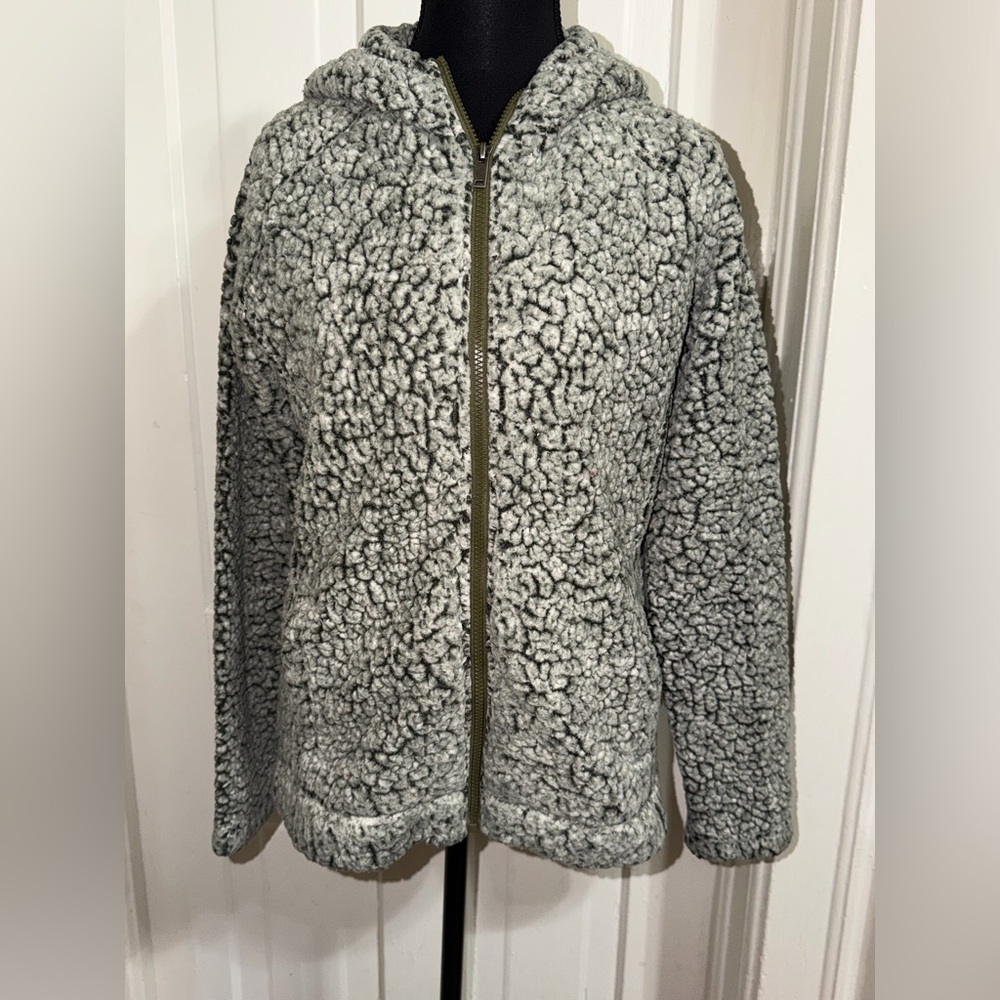 C.S. New York Gray Teddy‎ Jacket, Womens size Medium coat hoodie